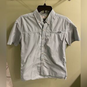 Eddie Bauer Men's Green Checkered Button Down Shirt